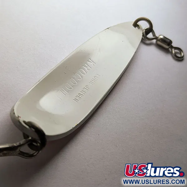 Luhr Jensen Krocodile #5, 28g Blanc/Orange UV, Cuillère ondulante #21107