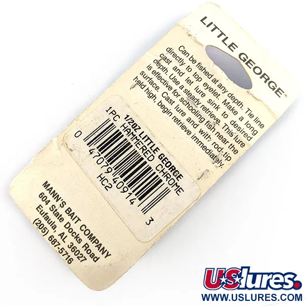 Mann's Little George, 14g, Nickel/Bleu, Tail Spinner #21555