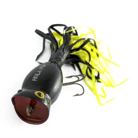 Fred Arbogast Hula Popper, 8g, Noir, Leurre de surface #21834