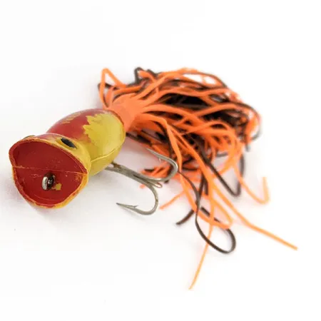 Fred Arbogast Hula Popper, 3g, Jaune et Rouge, Popper de Surface #22235