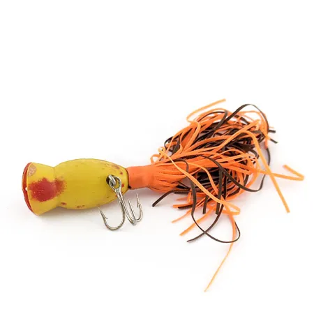 Fred Arbogast Hula Popper, 3g, Jaune et Rouge, Popper de Surface #22235