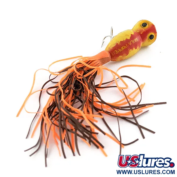 Fred Arbogast Hula Popper, 3g, Jaune et Rouge, Popper de Surface #22235