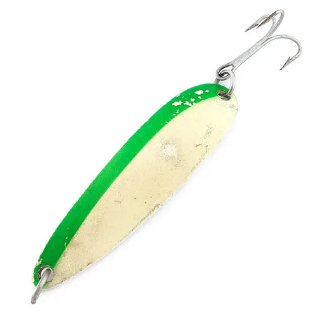 Luhr Jensen Krocodile #5, 21g, Vert/Blanc Phosphorescent, Cuillère ondulante #22433
