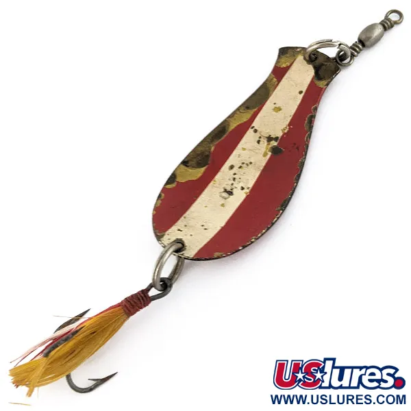 South Bend Spoon-Oreno, 14g, Rouge/Blanc/Laiton, Cuillère ondulante #22603