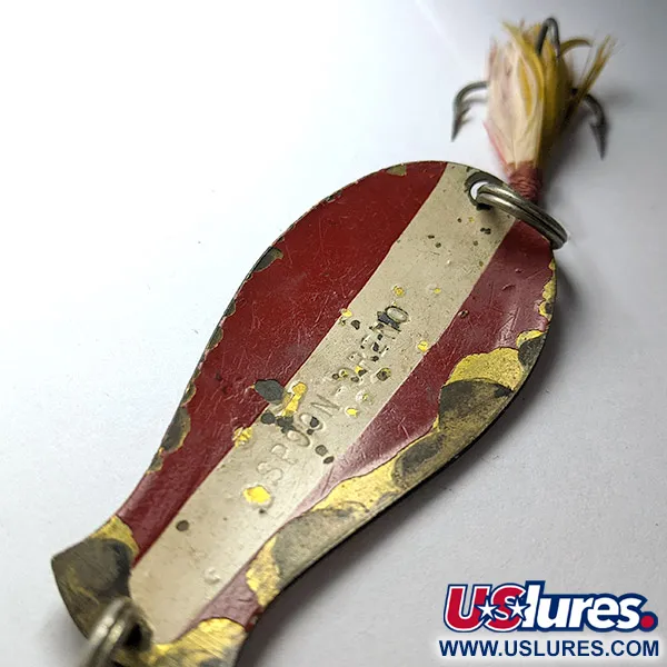 South Bend Spoon-Oreno, 14g, Rouge/Blanc/Laiton, Cuillère ondulante #22603