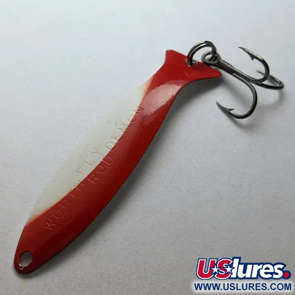 Worth Fly Rod Demon, 2,5 g, nickel/rouge/blanc, Cuillère ondulante #23414