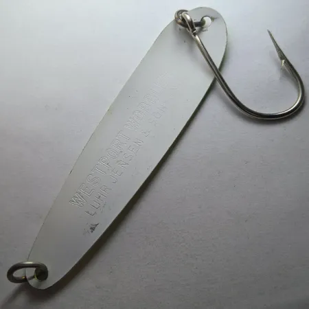 Luhr Jensen Westport Wobbler, 14g jaune/vert/blanc UV, Cuiller #23257