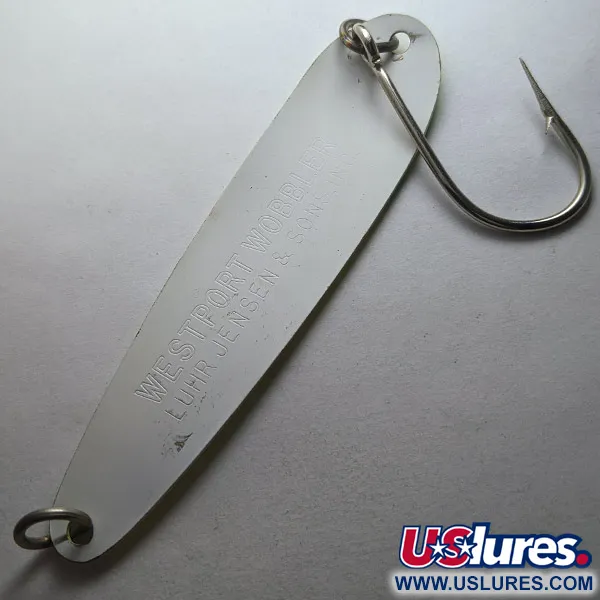 Luhr Jensen Westport Wobbler, 14g jaune/vert/blanc UV, Cuiller #23257