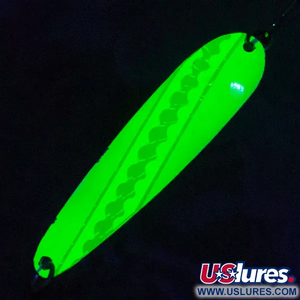 Luhr Jensen Westport Wobbler, 14g jaune/vert/blanc UV, Cuiller #23257