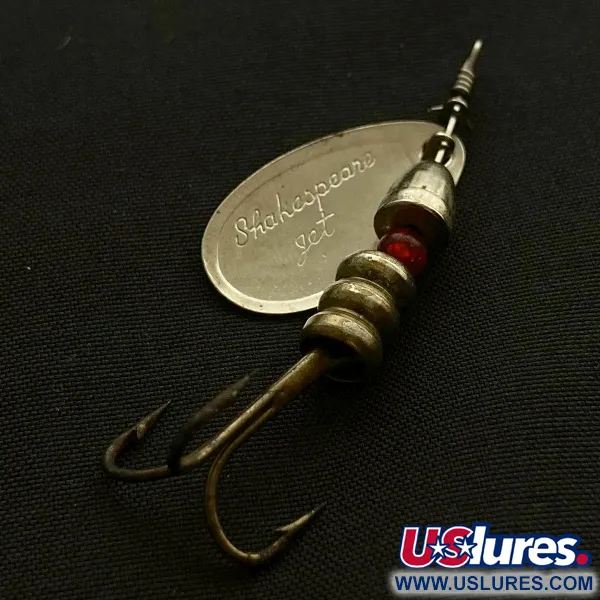 Shakespeare Jet, Argent et Vert, 4g, Cuillère tournante #23505