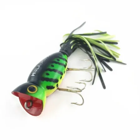 Fred Arbogast Hula Popper, 10g, Vert et Jaune, Popper #23751