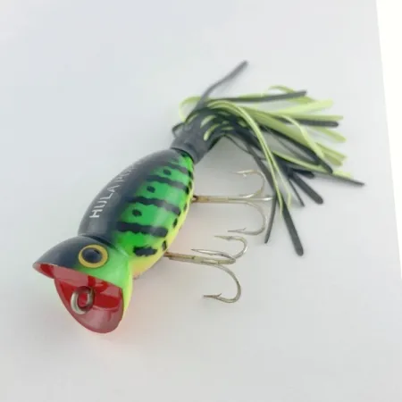Fred Arbogast Hula Popper, 10g, Vert et Jaune, Popper #23751