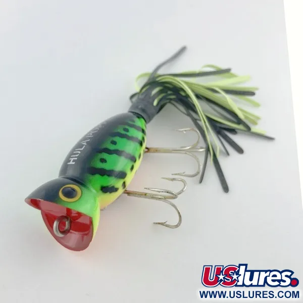 Fred Arbogast Hula Popper, 10g, Vert et Jaune, Popper #23751