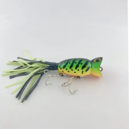 Fred Arbogast Hula Popper, 10g, Vert et Jaune, Popper #23751