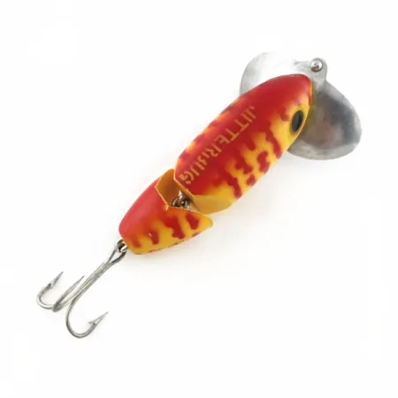 Fred Arbogast Jitterbug Jointed, 10g, Jaune Tigre Rouge, Leurre de Surface #23752