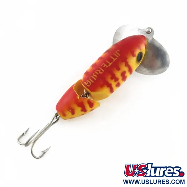 Fred Arbogast Jitterbug Jointed, 10g, Jaune Tigre Rouge, Leurre de Surface #23752