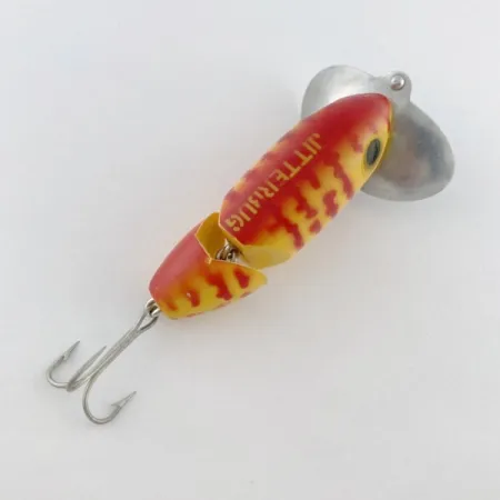 Fred Arbogast Jitterbug Jointed, 10g, Jaune Tigre Rouge, Leurre de Surface #23752