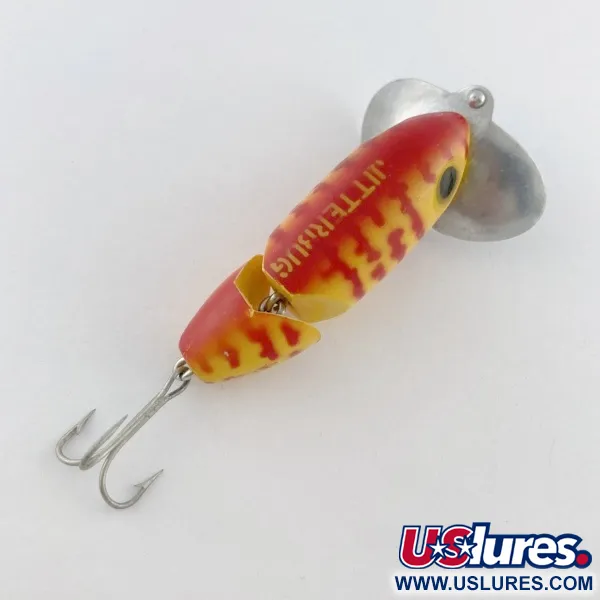 Fred Arbogast Jitterbug Jointed, 10g, Jaune Tigre Rouge, Leurre de Surface #23752