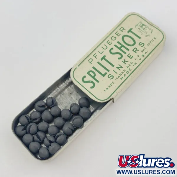 Pflueger Split Shot Sinkers, Plombs Fendus Vintage, Lestage #23834