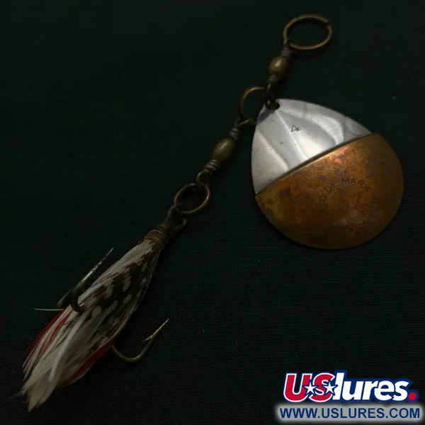 W.T. J. Lowe Lowe's Star Colorado Spinner 4 №5823 (1890S), 7g, nickel/laiton, cuiller tournante #23847