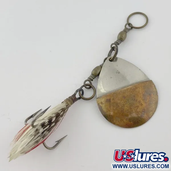 W.T. J. Lowe Lowe's Star Colorado Spinner 4 №5823 (1890S), 7g, nickel/laiton, cuiller tournante #23847