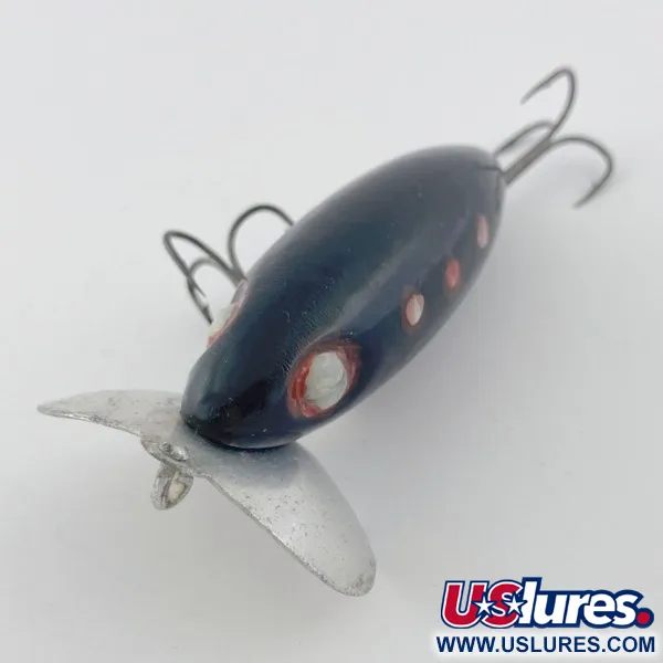 Fred Arbogast Jitterbug Early Bug Eye, Noir, 14g, Leurre de surface #23870