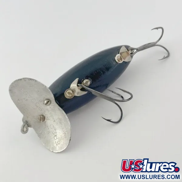 Fred Arbogast Jitterbug Early Bug Eye, Noir, 14g, Leurre de surface #23870