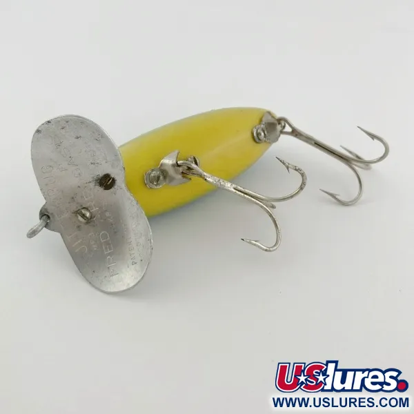 Fred Arbogast Jitterbug Early Bug Eye, 14g, Green Tiger, Crawler de Surface #23902