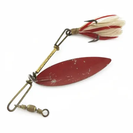 4 Bros 4 Brothers Willow Leaf, 14g, nickel/rouge, Cuillère Tournante #23937
