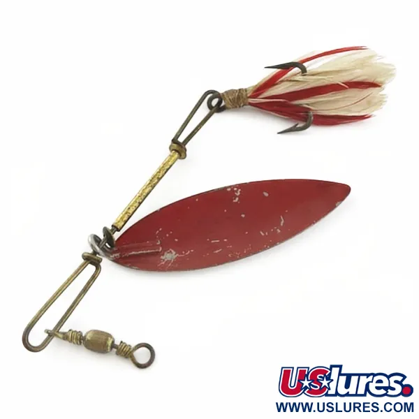 4 Bros 4 Brothers Willow Leaf, 14g, nickel/rouge, Cuillère Tournante #23937
