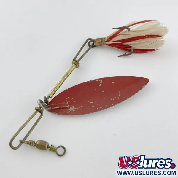4 Bros 4 Brothers Willow Leaf, 14g, nickel/rouge, Cuillère Tournante #23937
