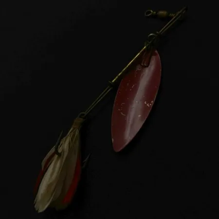 4 Bros 4 Brothers Willow Leaf, 14g, nickel/rouge, Cuillère Tournante #23937