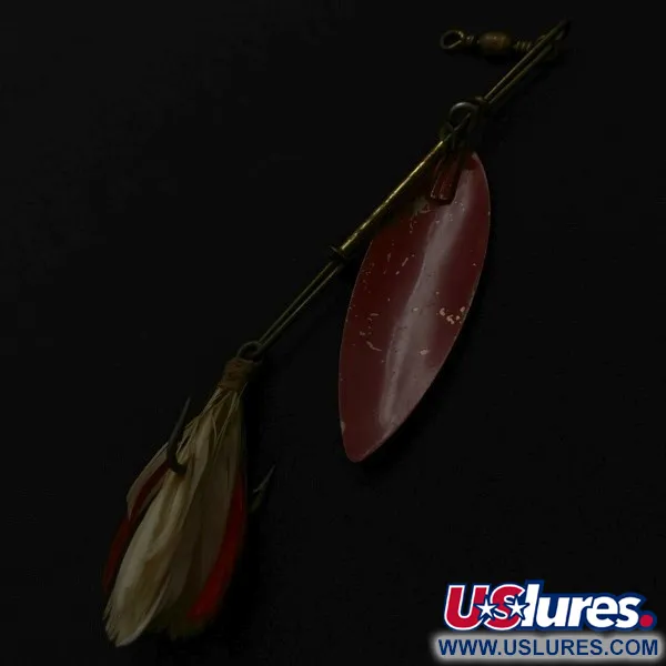 4 Bros 4 Brothers Willow Leaf, 14g, nickel/rouge, Cuillère Tournante #23937