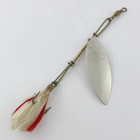 4 Bros 4 Brothers Willow Leaf, 14g, nickel/rouge, Cuillère Tournante #23937