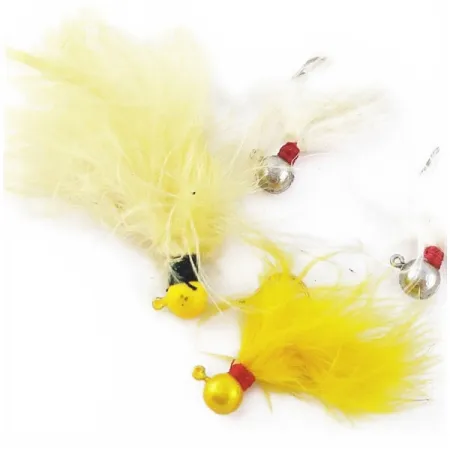 Creme Jigs, Jaune et Blanc, 3.5g, Mini-jig à plumes #24038