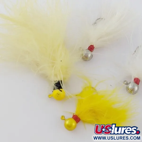 Creme Jigs, Jaune et Blanc, 3.5g, Mini-jig à plumes #24038