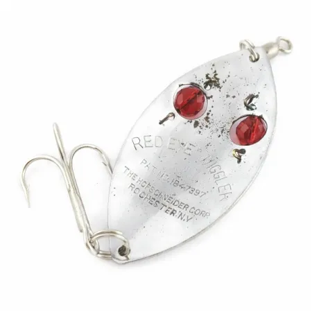 Hofschneider Red Eye Wiggler, 25g, nickel/rouge, cuillère ondulante #24196