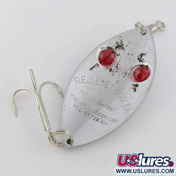 Hofschneider Red Eye Wiggler, 25g, nickel/rouge, cuillère ondulante #24196