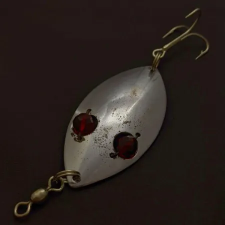 Hofschneider Red Eye Wiggler, 25g, nickel/rouge, cuillère ondulante #24196