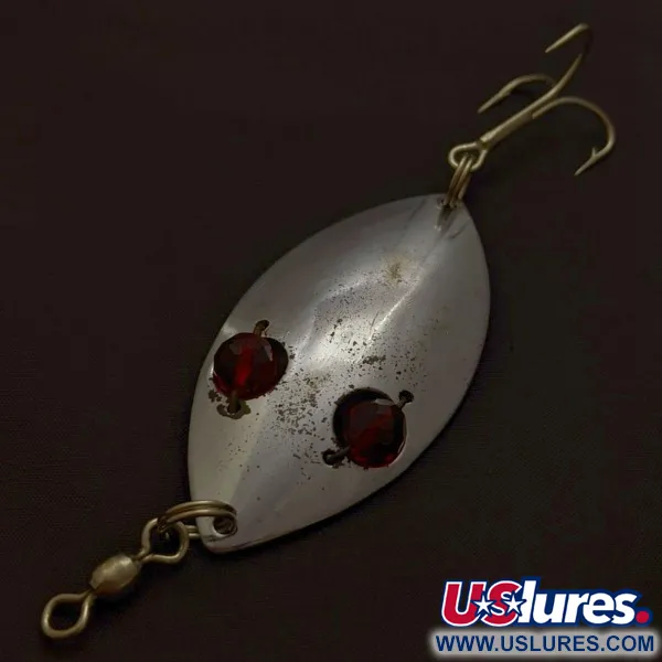 Hofschneider Red Eye Wiggler, 25g, nickel/rouge, cuillère ondulante #24196