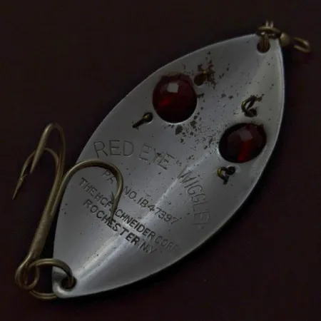 Hofschneider Red Eye Wiggler, 25g, nickel/rouge, cuillère ondulante #24196