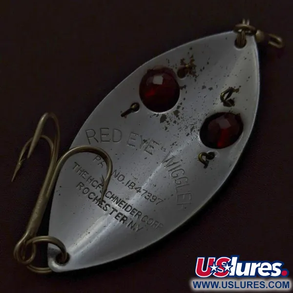 Hofschneider Red Eye Wiggler, 25g, nickel/rouge, cuillère ondulante #24196