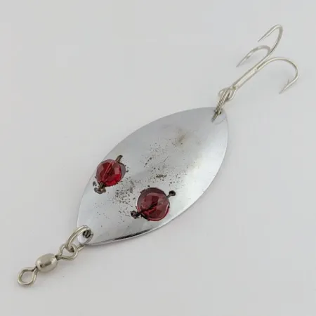 Hofschneider Red Eye Wiggler, 25g, nickel/rouge, cuillère ondulante #24196