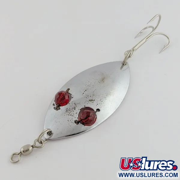 Hofschneider Red Eye Wiggler, 25g, nickel/rouge, cuillère ondulante #24196