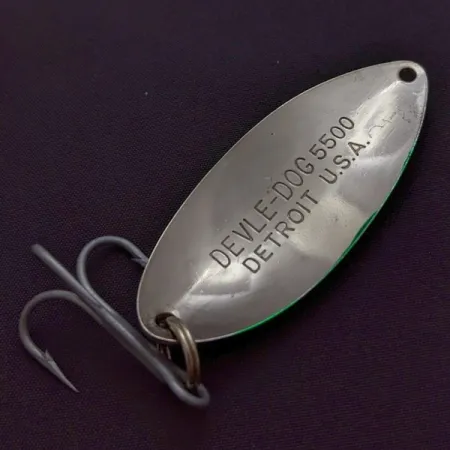 Eppinger Dardevle Devle Dog Detroit, 21g Nickel/Vert, Cuillère ondulante #24199