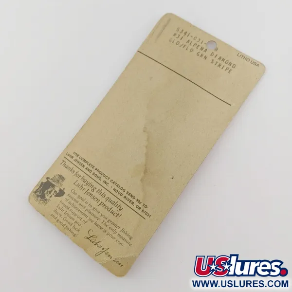 Luhr Jensen Alpena Diamond #31 Glow, 4g, Rayure Glo-Flo Green, Cuillère #24265