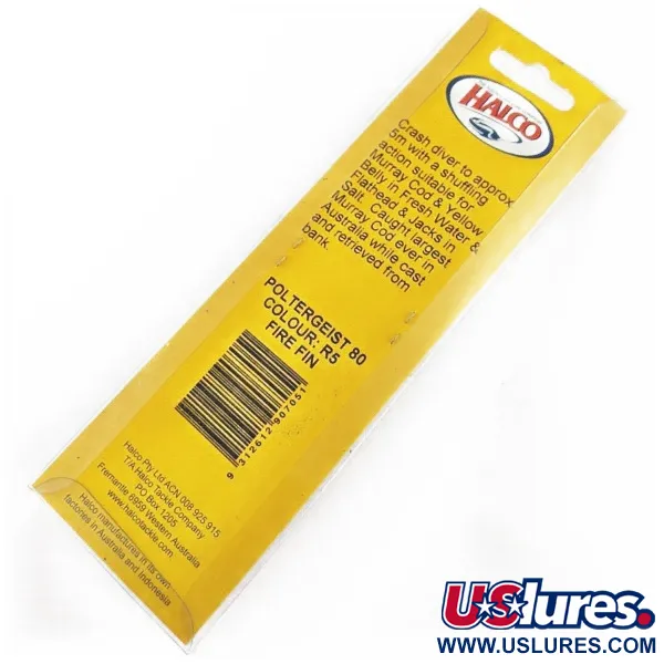 Halco Poltergeist 80, 17g Fire Fin, Leurre de Grande Profondeur #24305