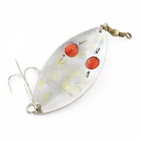 Hofschneider Red Eye Wiggler, 25g argent/laiton, Cuillère ondulante #24361