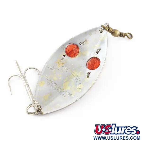 Hofschneider Red Eye Wiggler, 25g argent/laiton, Cuillère ondulante #24361