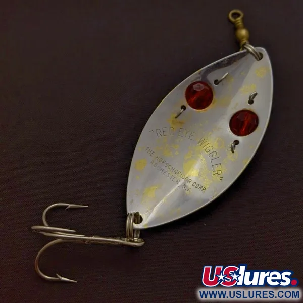 Hofschneider Red Eye Wiggler, 25g argent/laiton, Cuillère ondulante #24361